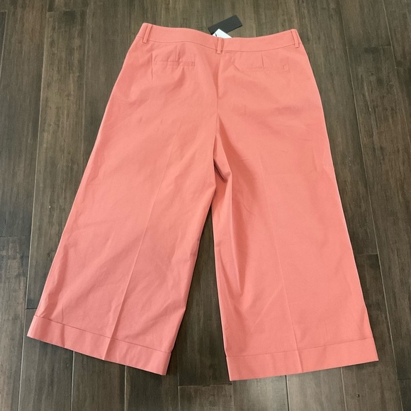 Lafayette 148 New York Cuffed Wide Leg Cropped Pants Clay Dust Orange Size 16 - Picture 4 of 8